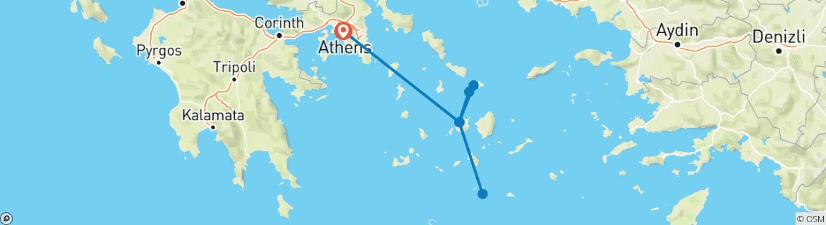 Image d'une carte montrant l'itinéraire du circuit