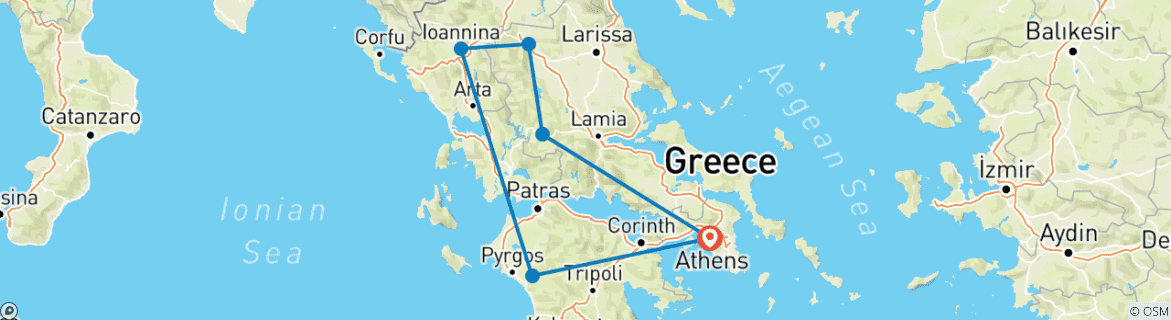 Image d'une carte montrant l'itinéraire du circuit