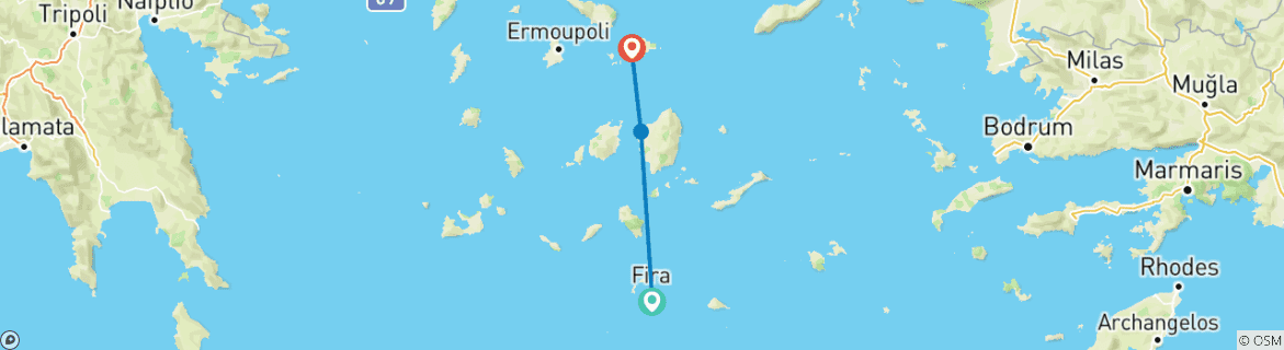 Image d'une carte montrant l'itinéraire du circuit