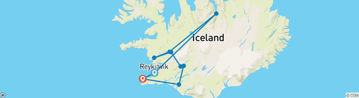 Image d'une carte montrant l'itinéraire du circuit