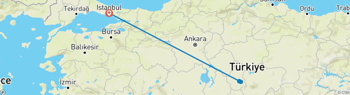 Image d'une carte montrant l'itinéraire du circuit