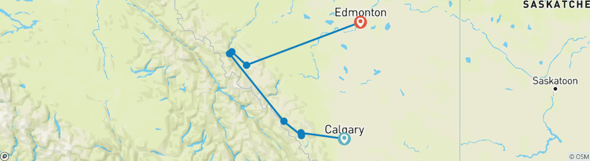 Foto van een kaart met de route van de rondreis