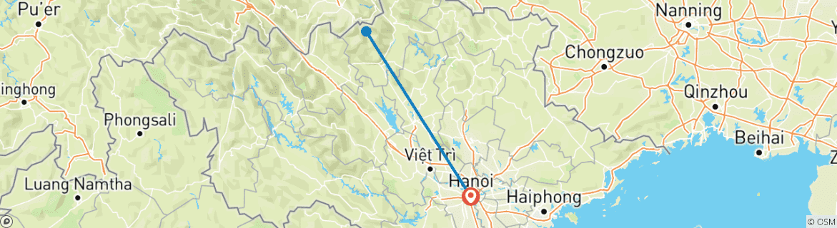 Image d'une carte montrant l'itinéraire du circuit