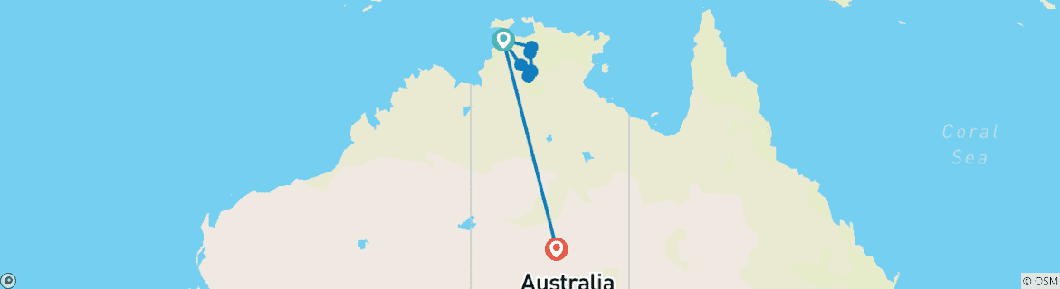 Image d'une carte montrant l'itinéraire du circuit