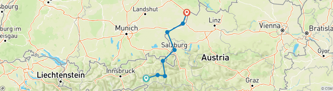 Imagen de un mapa que muestra la ruta del circuito