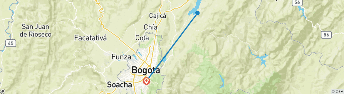 Karte mit der Reiseroute