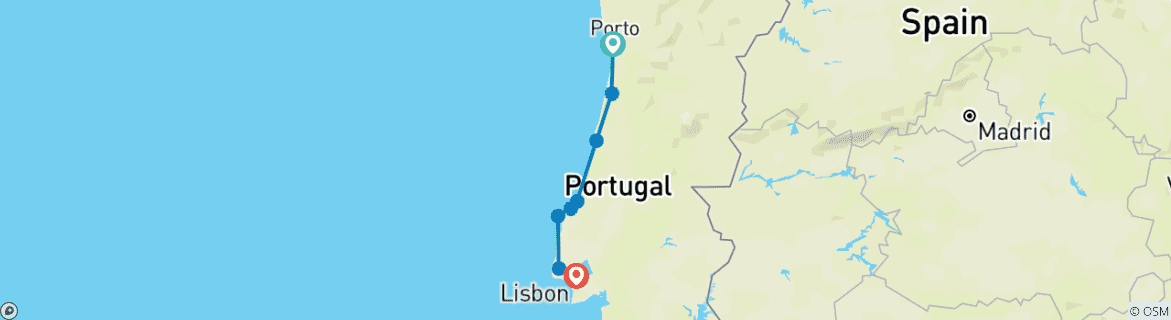 Karte mit der Reiseroute