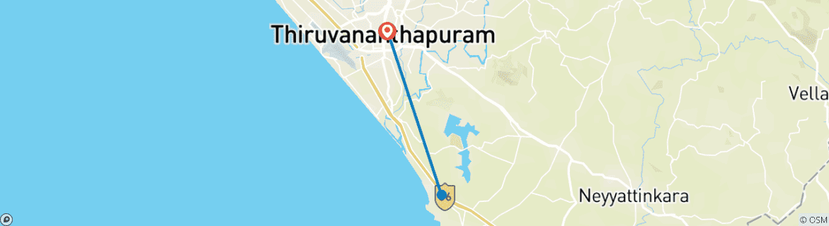 Image d'une carte montrant l'itinéraire du circuit