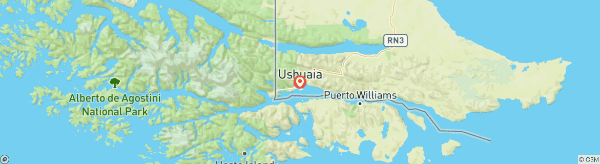 Carte du circuit Ushuaia : Découverte de la terre et de la mer