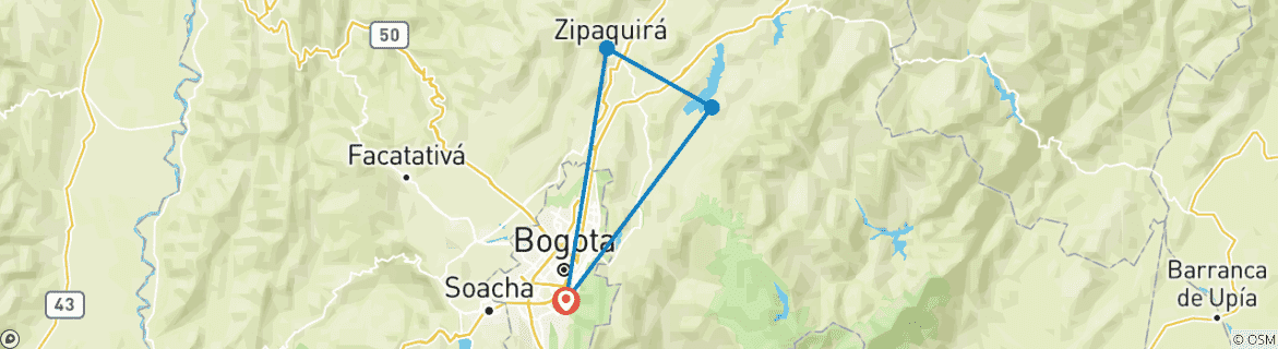 Karte mit der Reiseroute