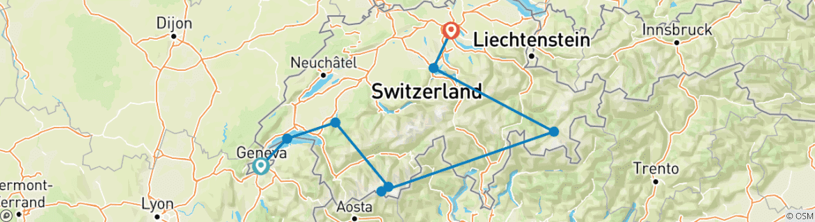 Imagen de un mapa que muestra la ruta del circuito