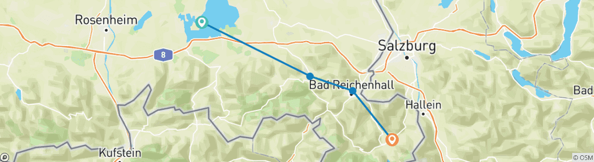 Image d'une carte montrant l'itinéraire du circuit