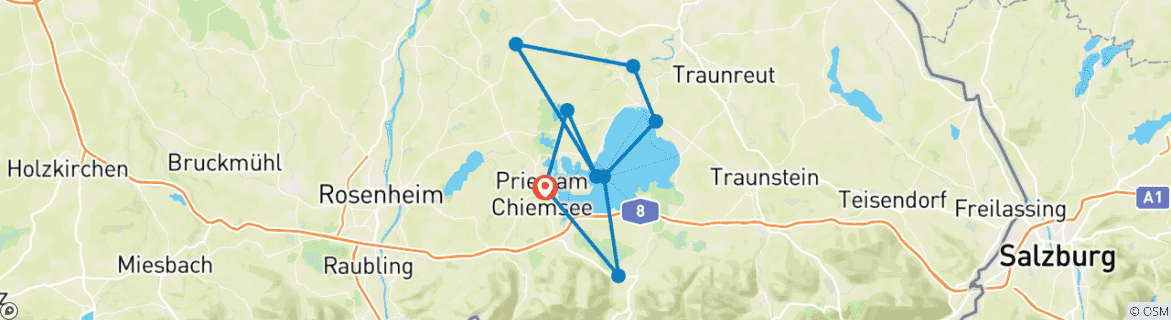 Carte du circuit Sternfahrt Chiemsee, Hotel Reinhart