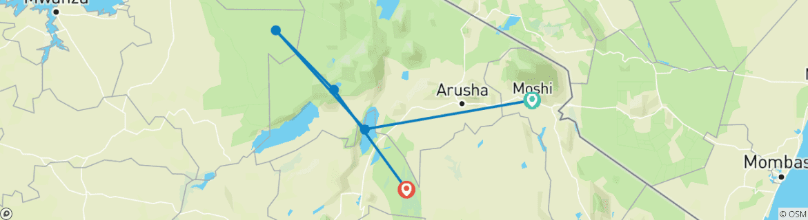 Image d'une carte montrant l'itinéraire du circuit