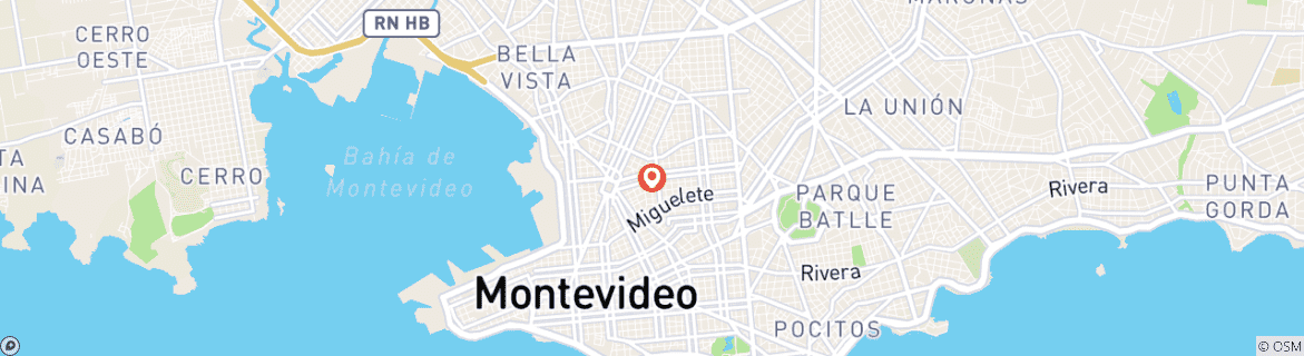 Kaart van Montevideo uitje vanuit Buenos