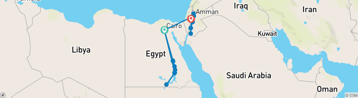Image d'une carte montrant l'itinéraire du circuit