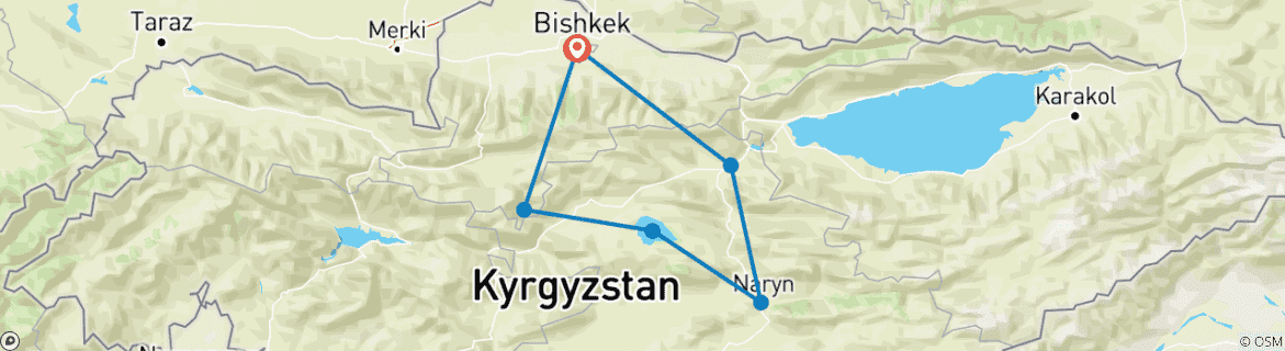 Image d'une carte montrant l'itinéraire du circuit