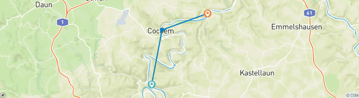 Image d'une carte montrant l'itinéraire du circuit