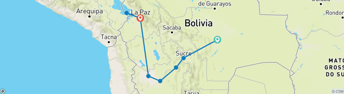 Image d'une carte montrant l'itinéraire du circuit