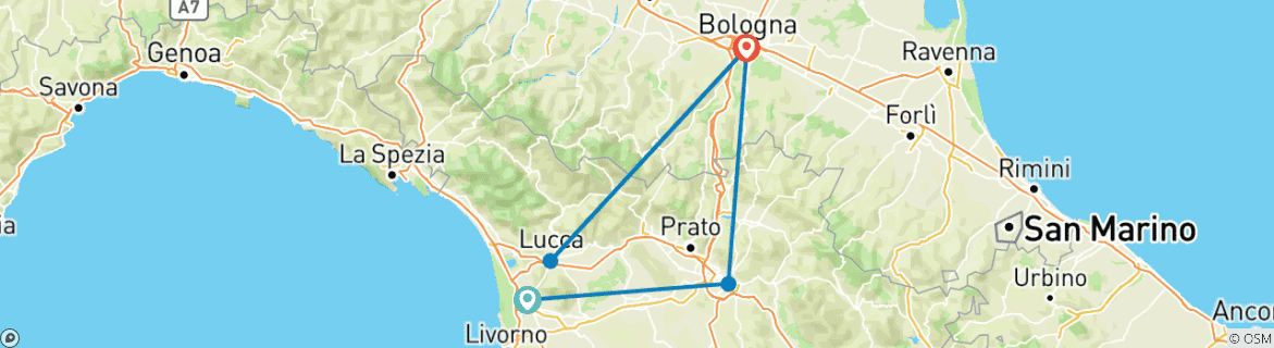 Imagen de un mapa que muestra la ruta del circuito