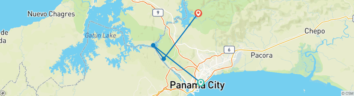 Image d'une carte montrant l'itinéraire du circuit