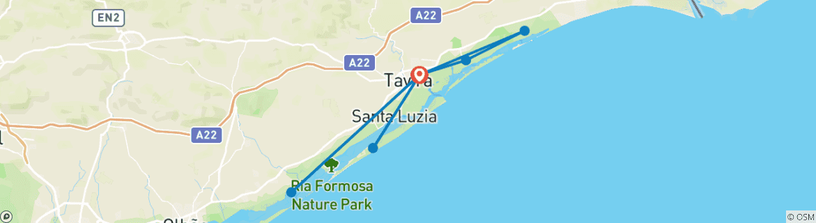 Image d'une carte montrant l'itinéraire du circuit