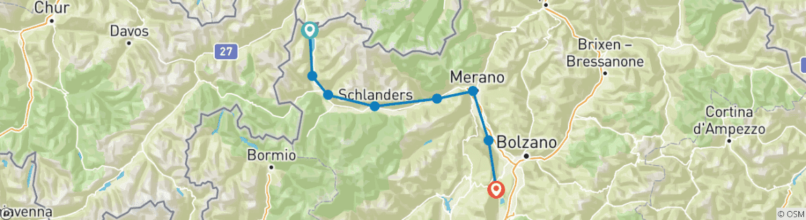 Imagen de un mapa que muestra la ruta del circuito