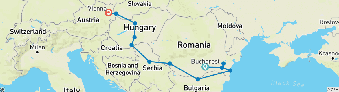 Image d'une carte montrant l'itinéraire du circuit