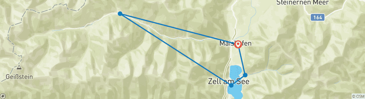 Image d'une carte montrant l'itinéraire du circuit