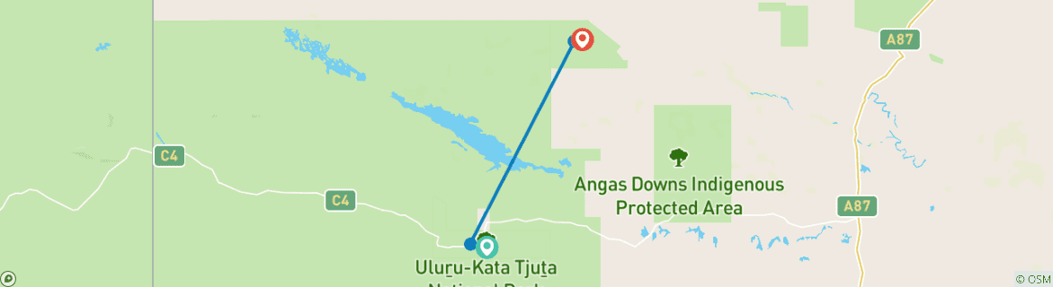 Image d'une carte montrant l'itinéraire du circuit