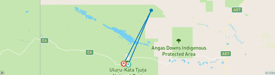 Foto van een kaart met de route van de rondreis