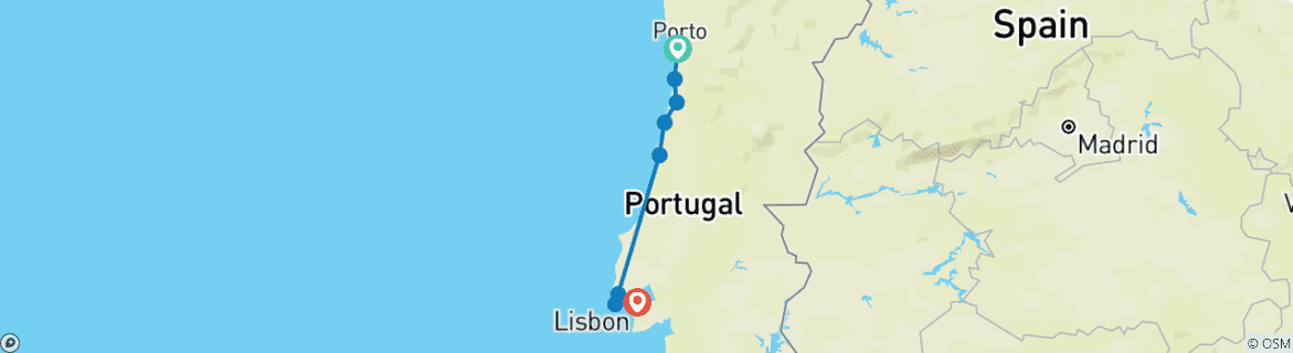 Karte mit der Reiseroute