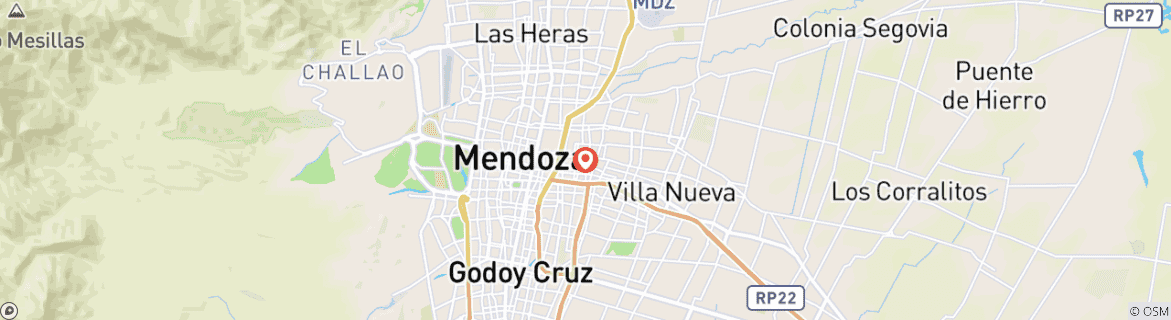 Kaart van 5 Dagen Wijngaarden, Bergen & Lokale Smaken - Mendoza Wijn & Andes Avontuur