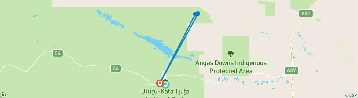 Foto van een kaart met de route van de rondreis