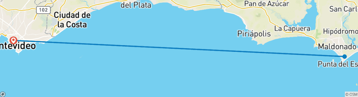 Image d'une carte montrant l'itinéraire du circuit