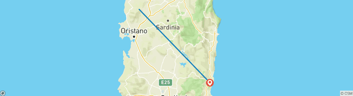 Image d'une carte montrant l'itinéraire du circuit