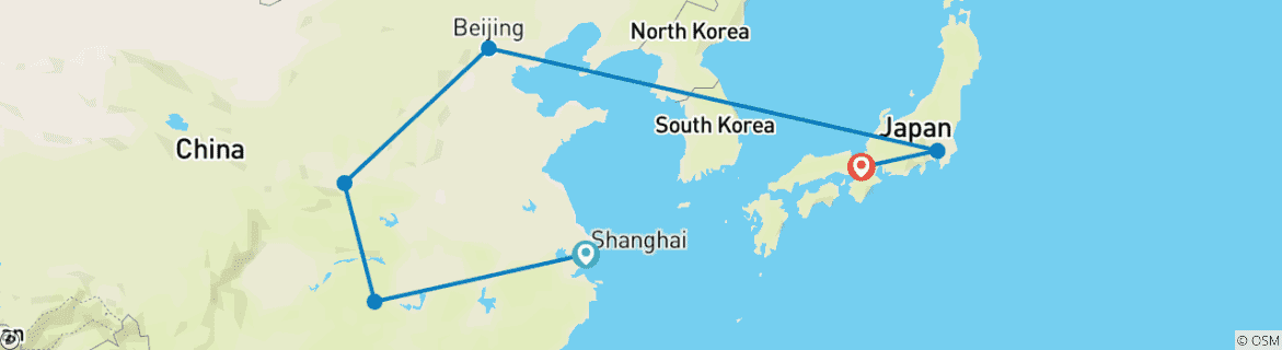 Karte mit der Reiseroute