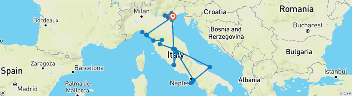 Carte du circuit Croisière et circuit : Découvrez le meilleur de l'Italie (2027) (De Venise à Venise, 2027)