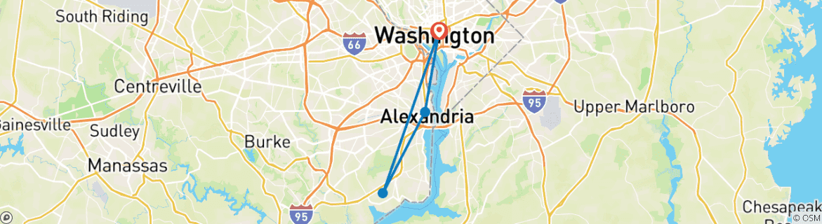 Image d'une carte montrant l'itinéraire du circuit