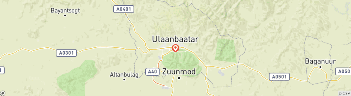 Carte du circuit Mongolie 2026 : Aventure de yoga dans la nature