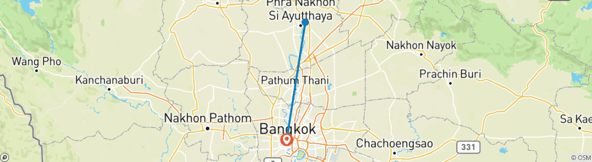 Karte mit der Reiseroute