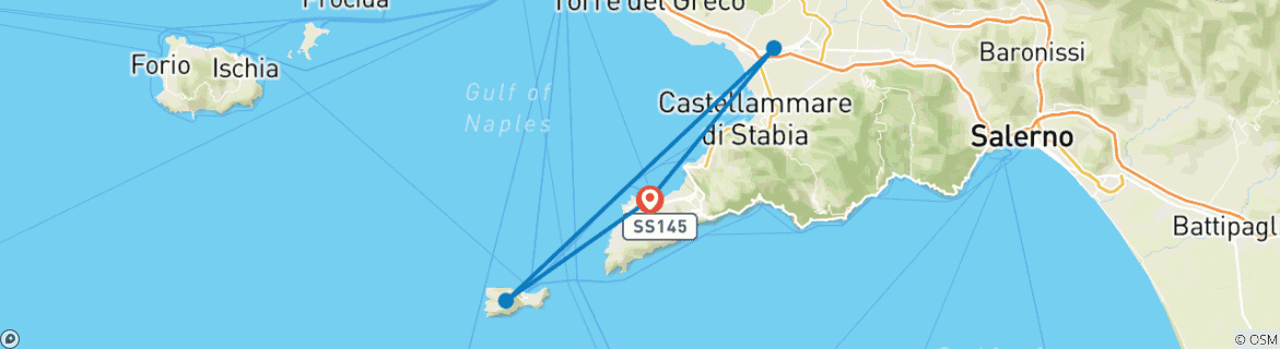 Image d'une carte montrant l'itinéraire du circuit