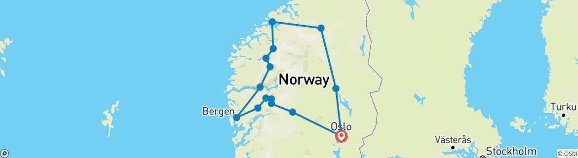 Image d'une carte montrant l'itinéraire du circuit