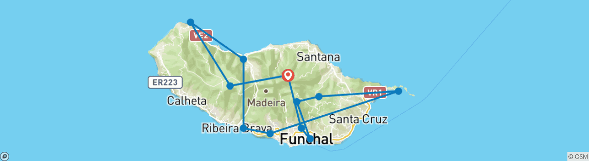 Image d'une carte montrant l'itinéraire du circuit