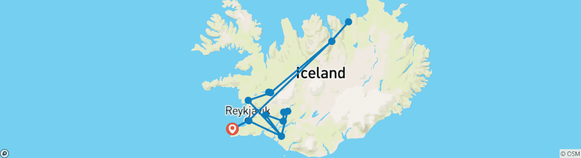 Image d'une carte montrant l'itinéraire du circuit