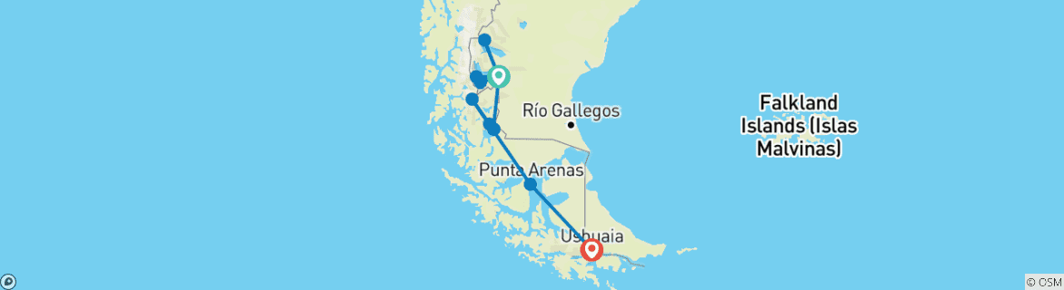 Imagen de un mapa que muestra la ruta del circuito