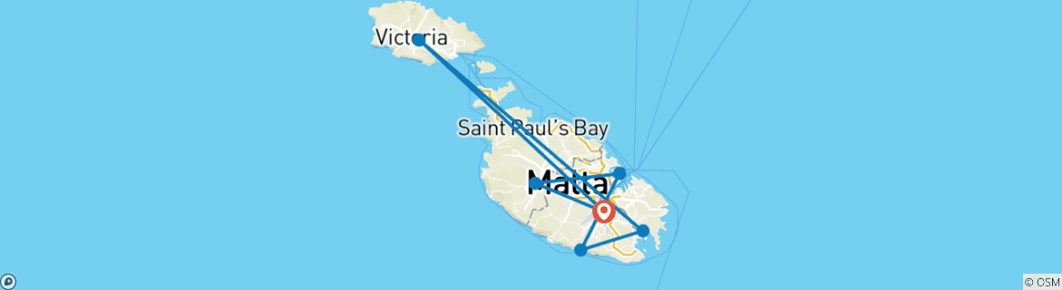 Image d'une carte montrant l'itinéraire du circuit