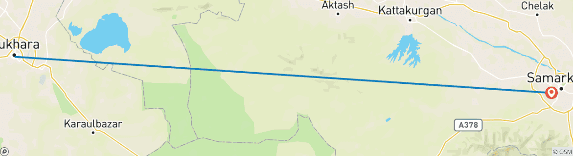 Image d'une carte montrant l'itinéraire du circuit
