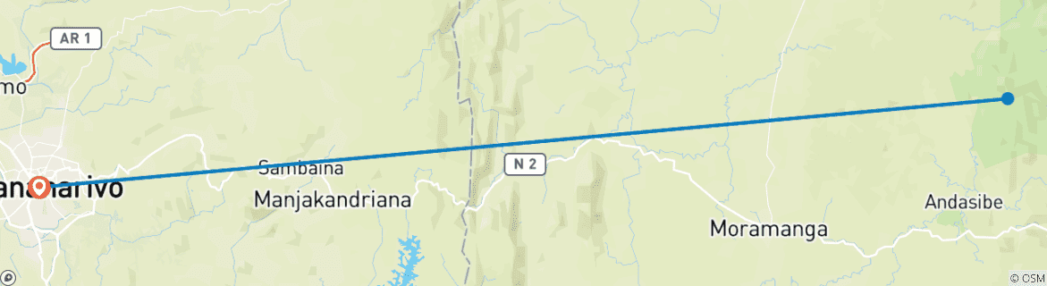 Karte mit der Reiseroute