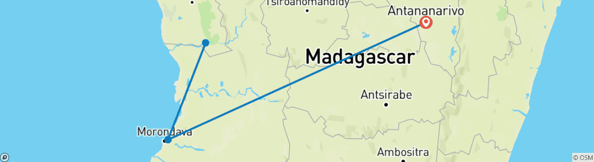 Karte mit der Reiseroute